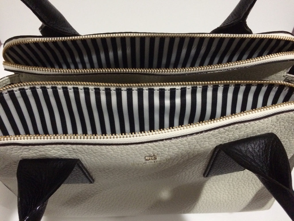 NWT Kate Spade Southport Avenue LYDIA Porcelin Blk Leather Satchel WKRU2720 Bag 6