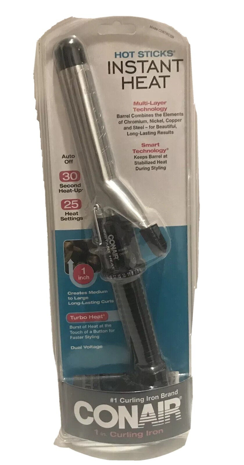 Conair Hot Sticks Instant Heat 1” Curling Iron.  New In Box1