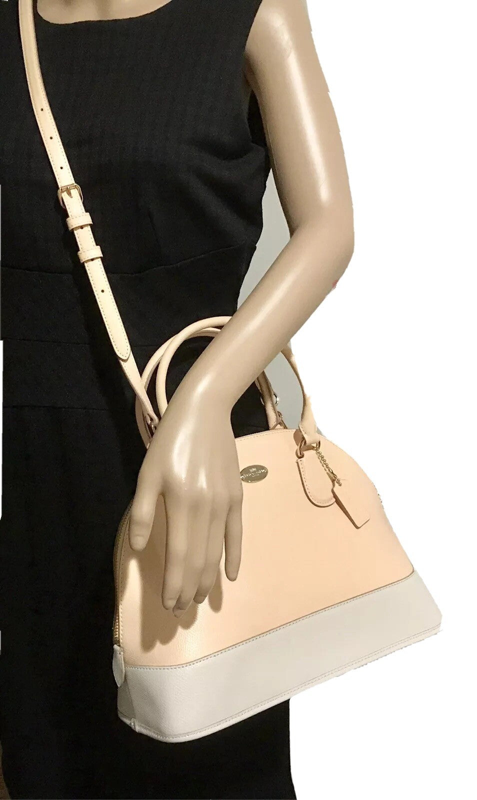 NWT Coach Crossgrain Cora Domed Satchel In Bicolor Leather Handbag F344911