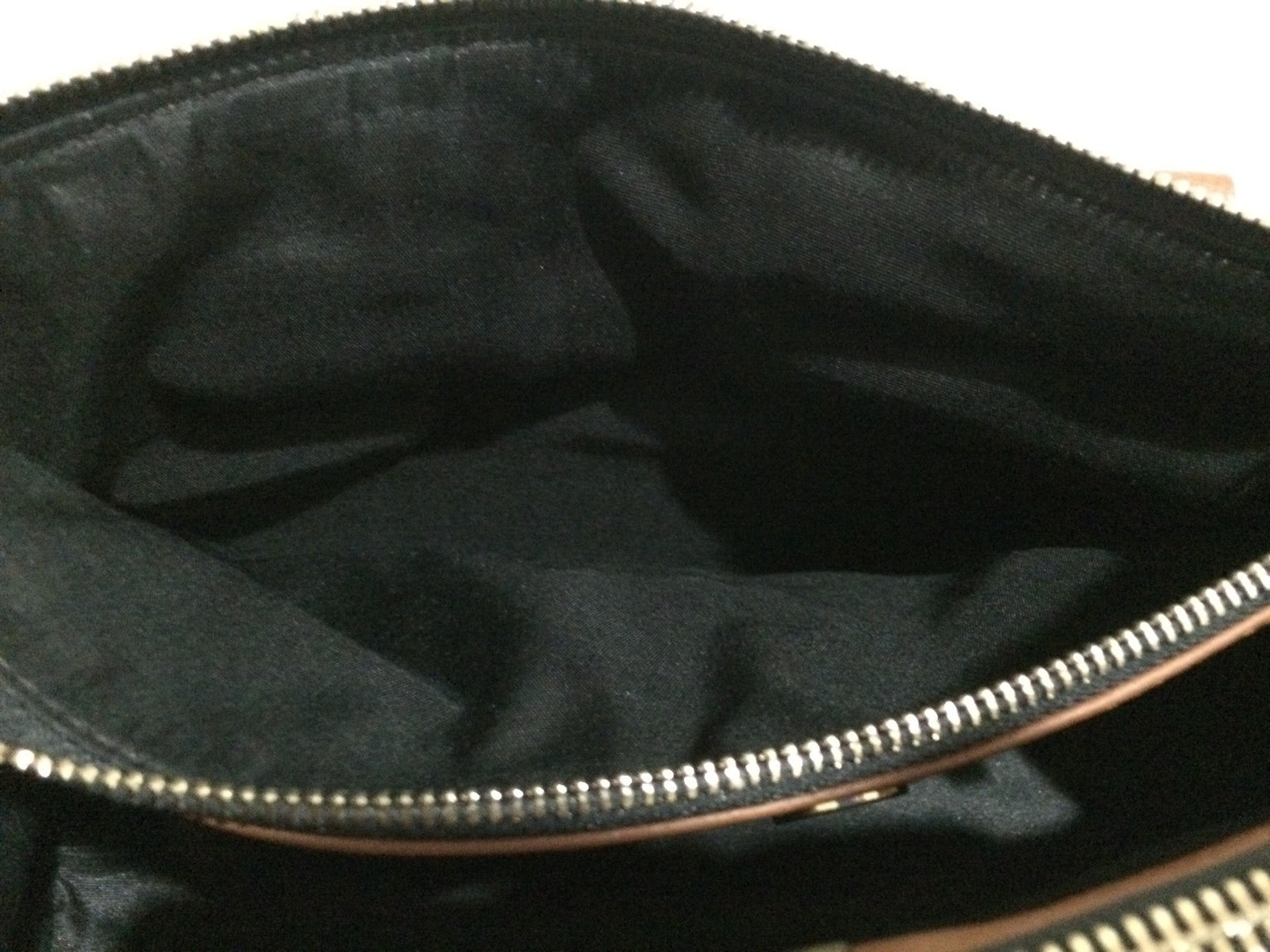 Calvin Klein CAITLIN Double Zipped Chestnut Faux Leather Satchel Bag New With Tg4