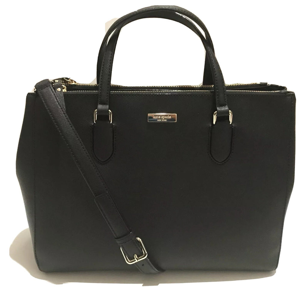 NWT Kate Spade Laurel Way Leighann Black Leather Satchel Bag WKRU40930