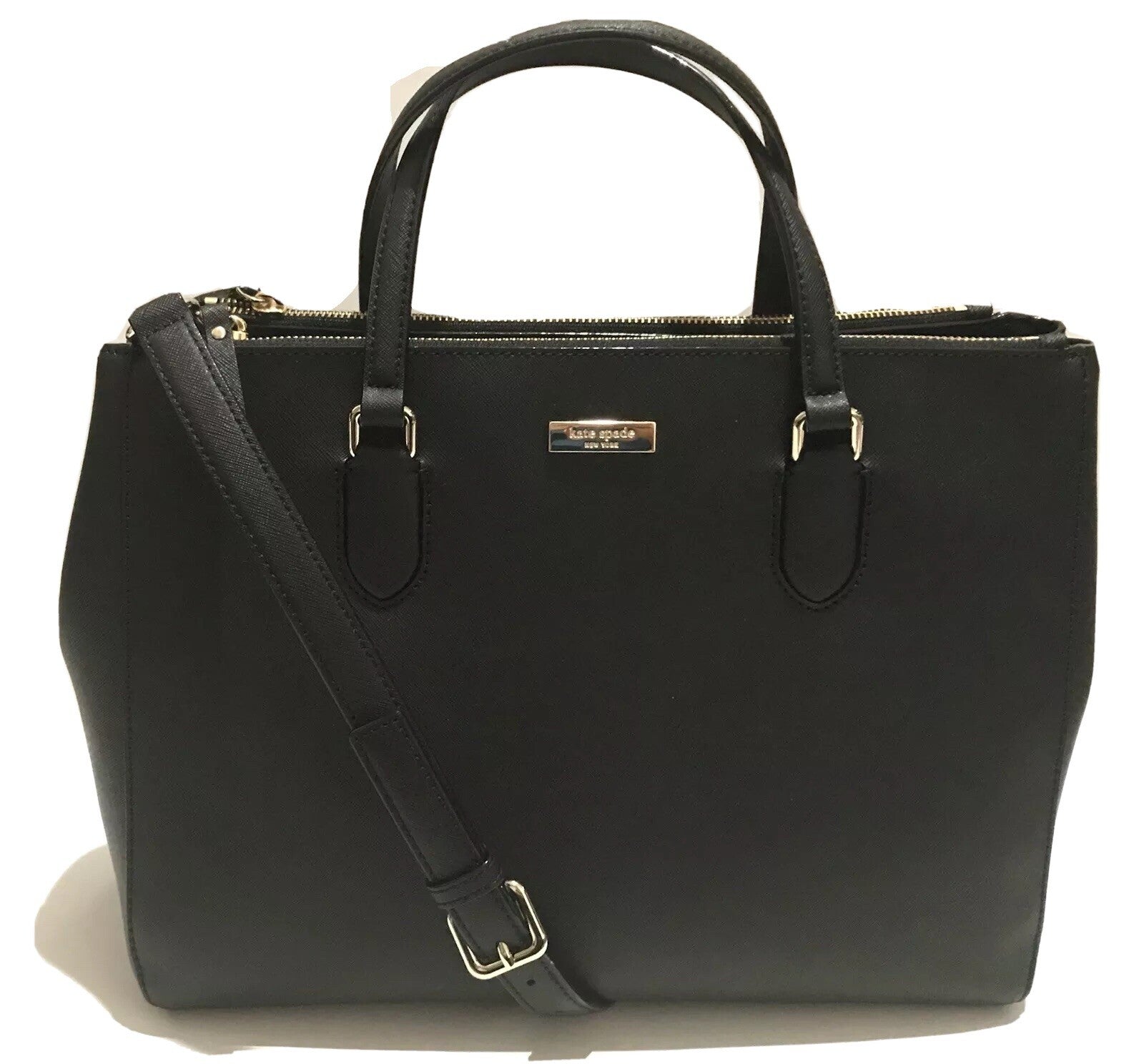 NWT Kate Spade Laurel Way Leighann Black Leather Satchel Bag WKRU40930