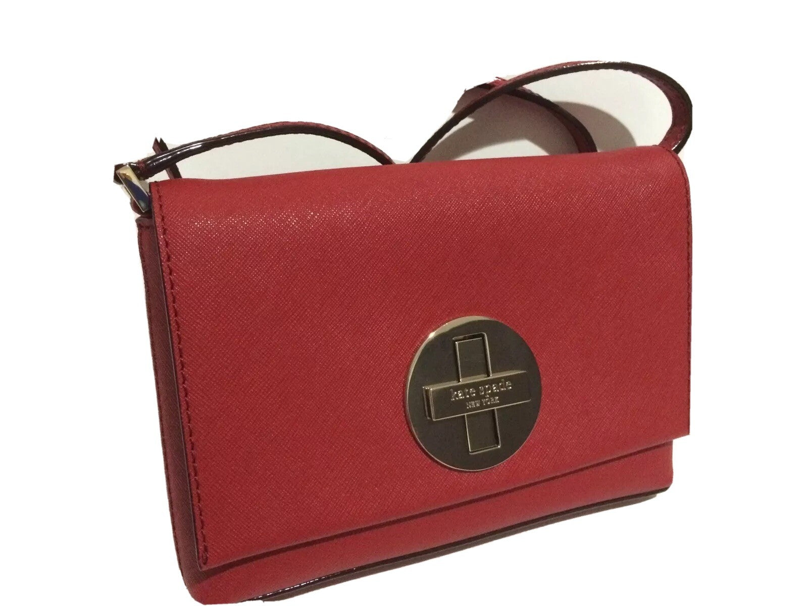 Kate Spade SALLY Newbury Lane Pillboxred Crossbody LeatherBag WKRU2256 New w/tag0