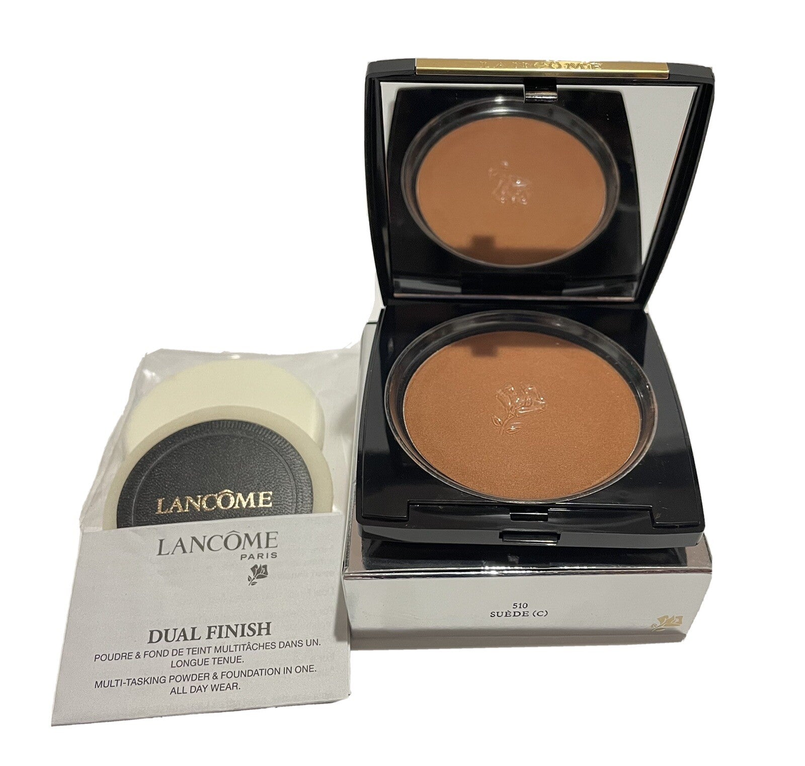 Lancome Dual Finish Multi Tasking Powder & Foundation In One 510 SUEDE (C) NIB0
