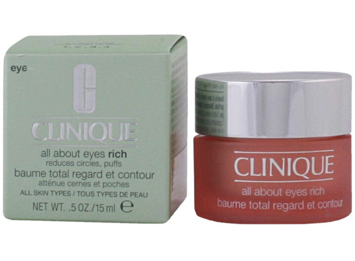 Clinique All About Eyes RICH 0.5 Oz 15 mL Full Size NIB Puffiness Eye Cream0