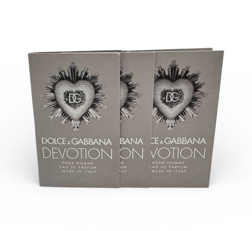 3X DOLCE & GABBANA DEVOTION Pour Homme EDP 1.5ml .05oz Carded SAMPLE  SPRAY VIAL0