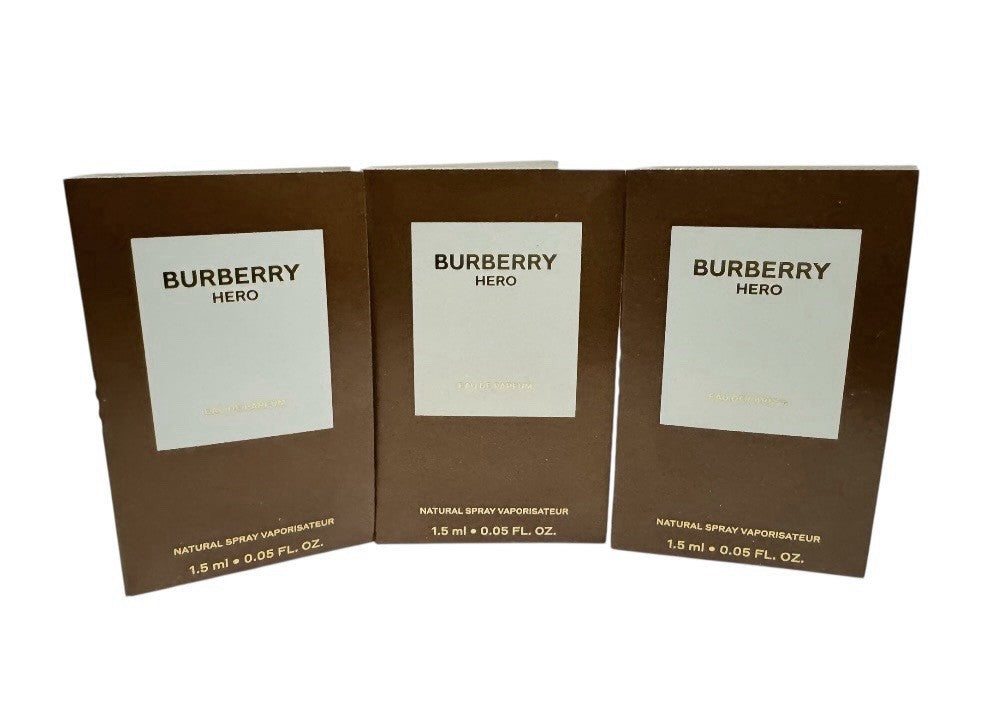 BURBERRY HERO EAU DE PARFUM 0.05 fl oz for MEN (3 Carded Spray Vials)0