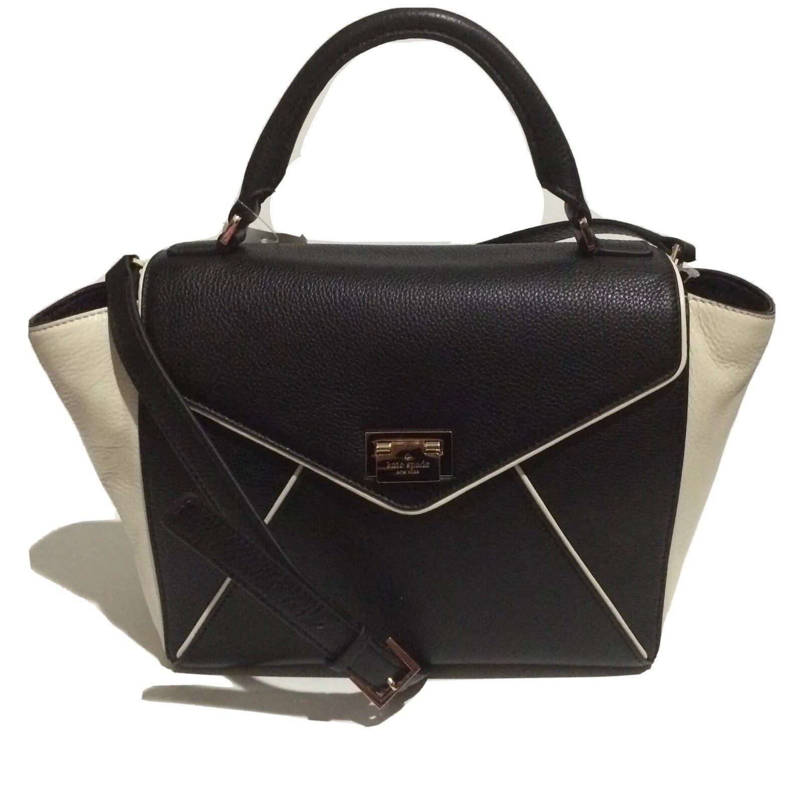 Kate Spade LAUREL WELLESLEY PLACE Blk/Porcelain Satchel Bag. WKRU3109 New W/tag0