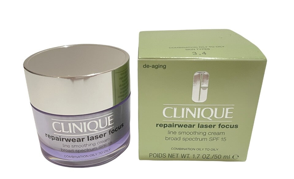 Clinique Repairwear Laser Focus Line Smoothing Cream SPF15 1.7oz NIB0