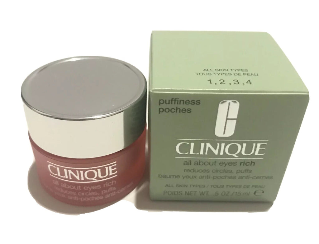 Clinique All About Eyes RICH 0.5 Oz 15 mL Full Size NIB Puffiness Eye Cream1