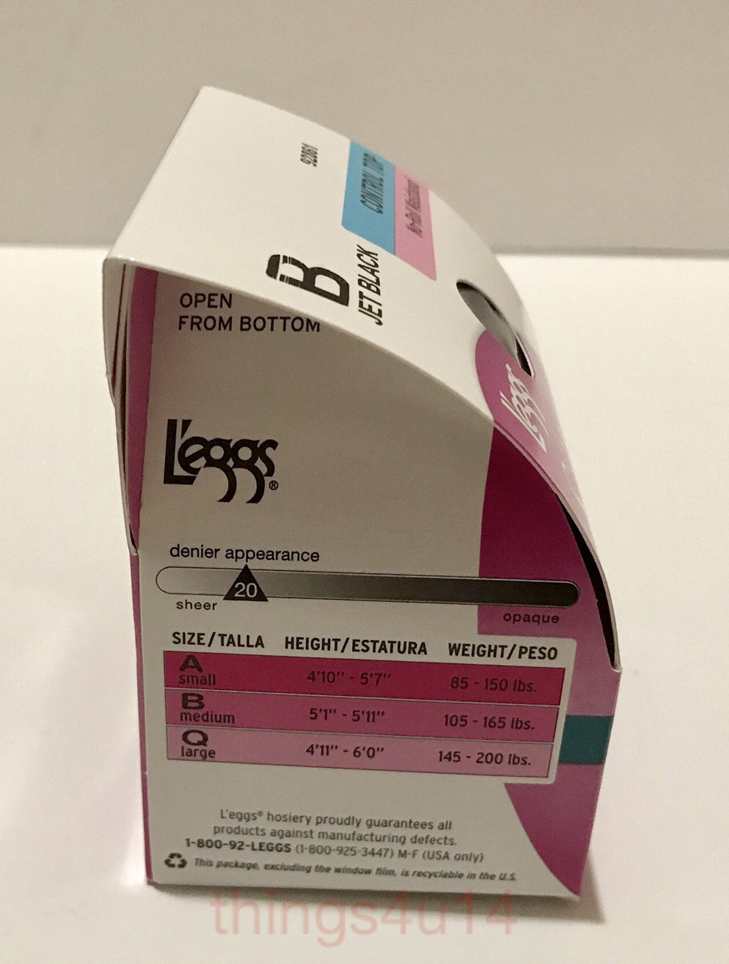 3 X Leggs Pantyhose Silken Mist Control Top Jet Black B No Roll Waistband  NIB3