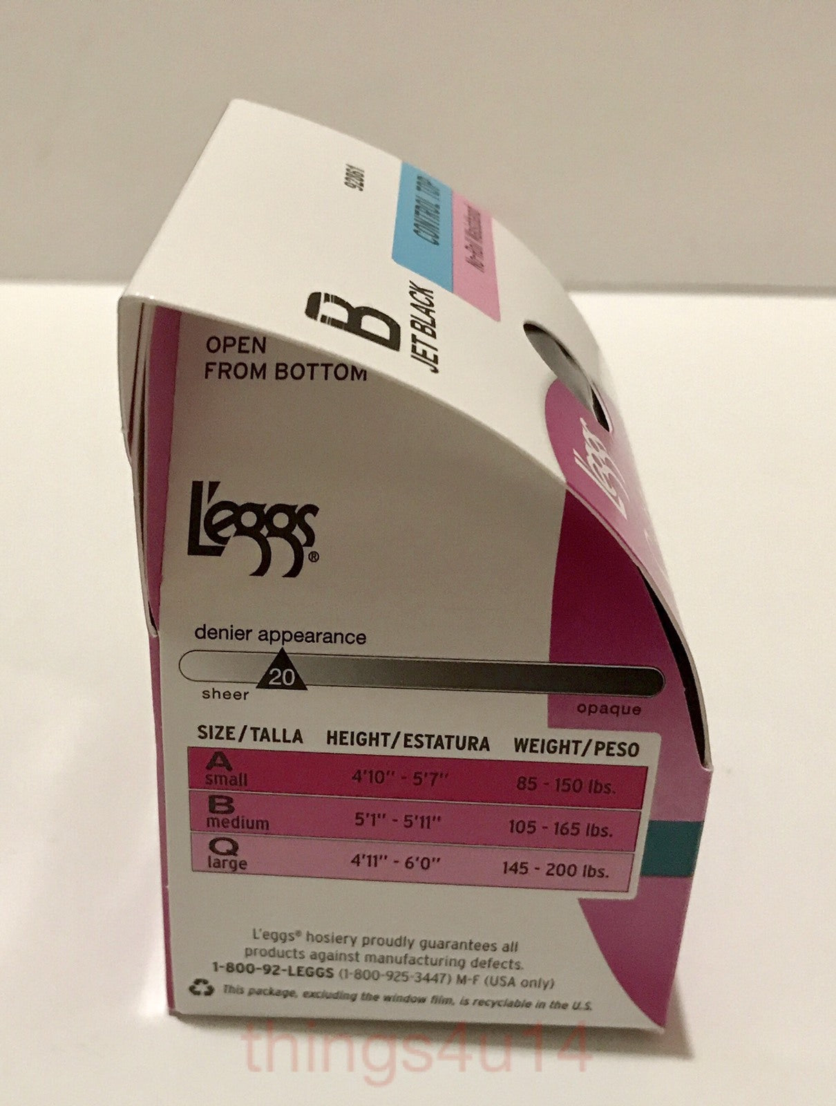 3 X Leggs Pantyhose Silken Mist Control Top Jet Black B No Roll Waistband  NIB3