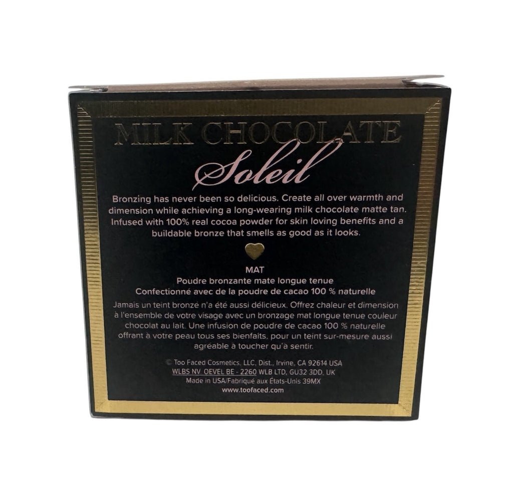 Too Faced Milk Chocolate Soleil Long-Wear Matte Bronzer 0.28oz.  New In Box3