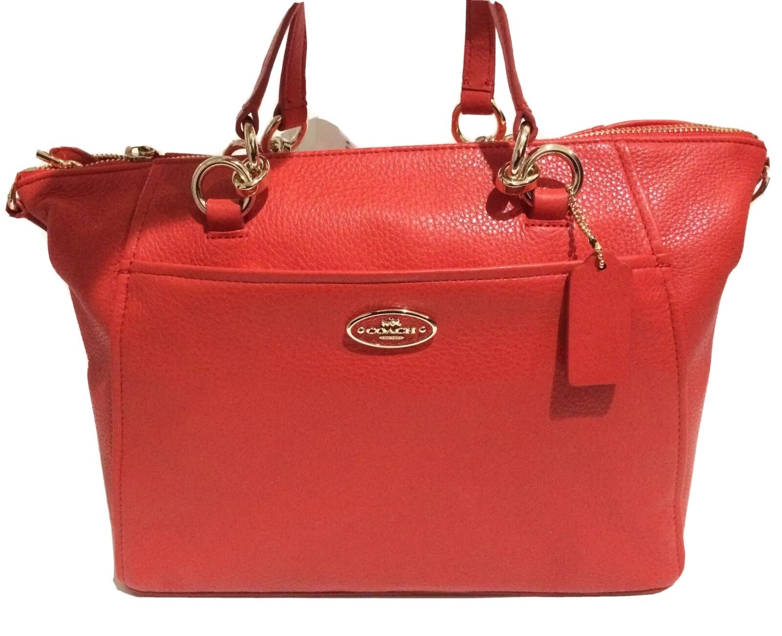 Coach COLETTE Pebbled Leather Satchel Crossbody CardinalRed Bag F34508 New W/Tag0