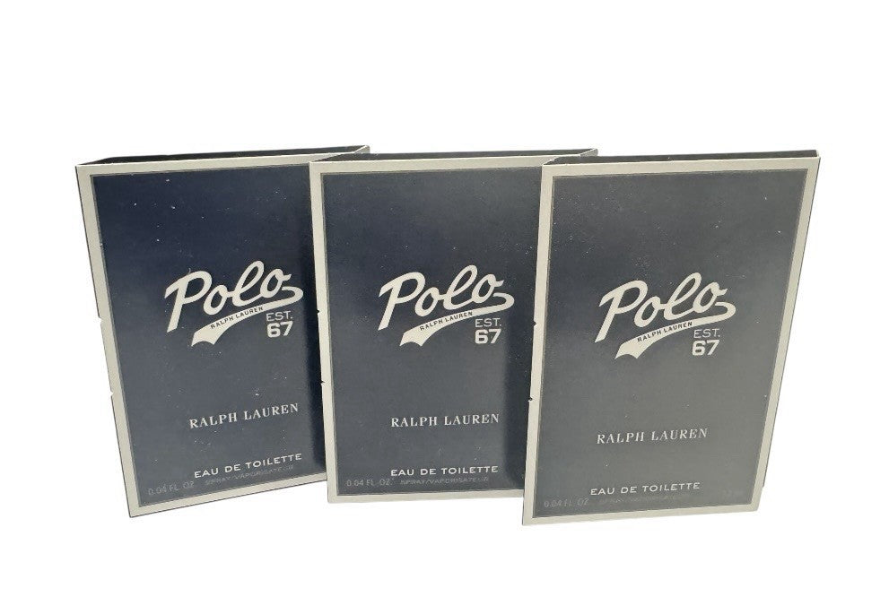 3Ralph Lauren POLO EST. 67 Men Cologne 0.04oz-1.2ml EDT Spray SAMPLE Vial Carded0