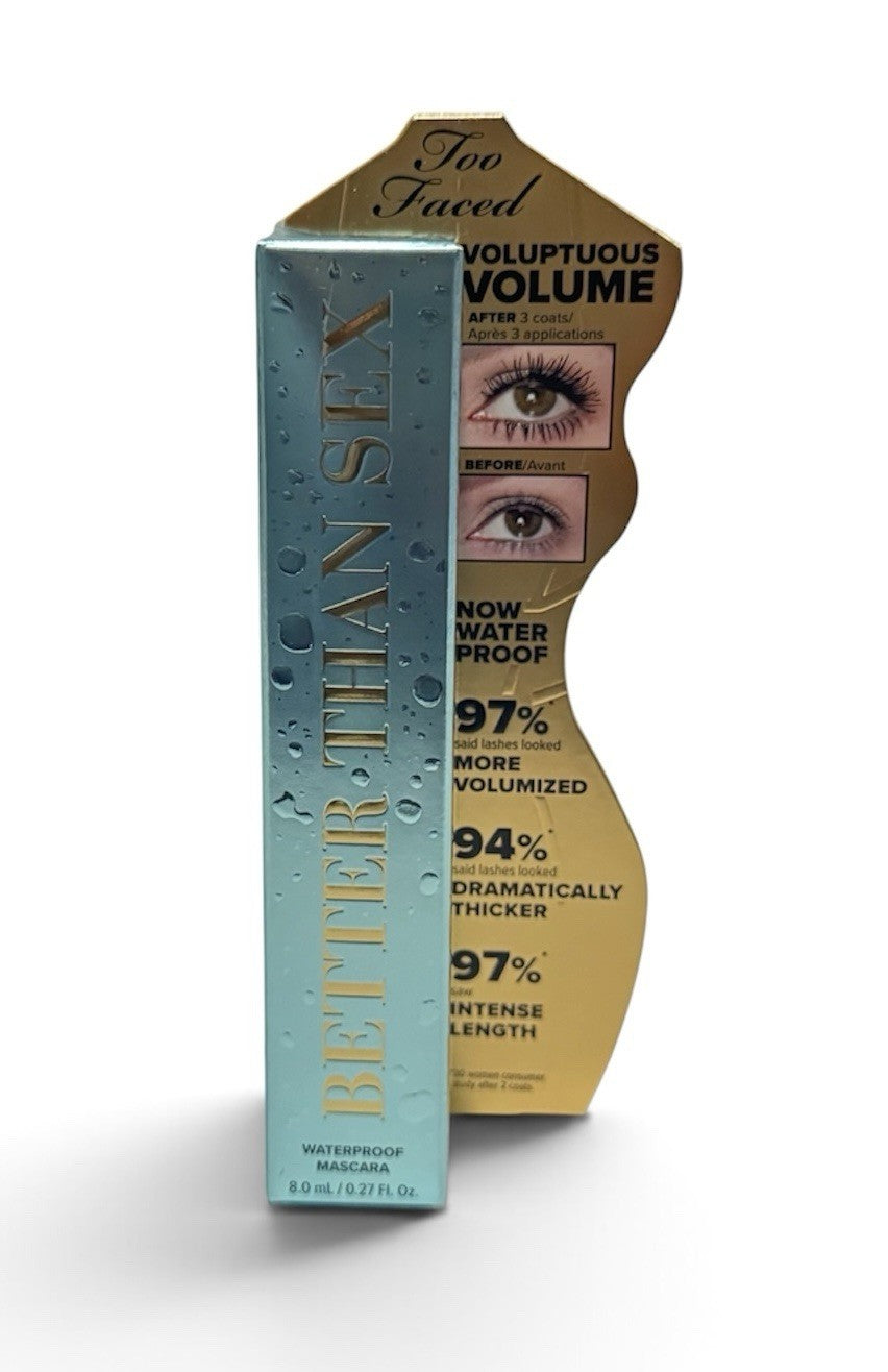 Too Faced Better Than Sex Waterproof Mascara Black .27oz Full Size NEW In Box2