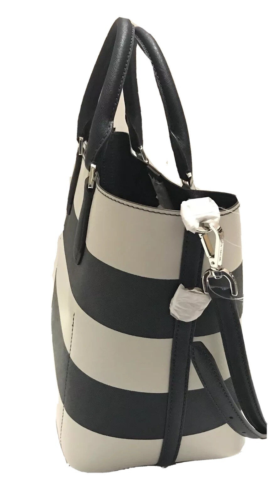 Michael Kors Greenwich Large Saffiano Leather Navy Stripe Grab Bag New With Tag5