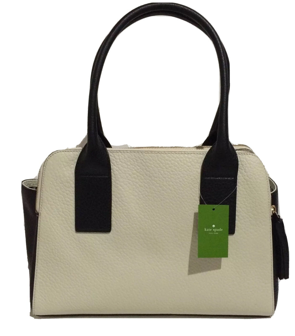 NWT Kate Spade Southport Avenue LYDIA Porcelin Blk Leather Satchel WKRU2720 Bag 1