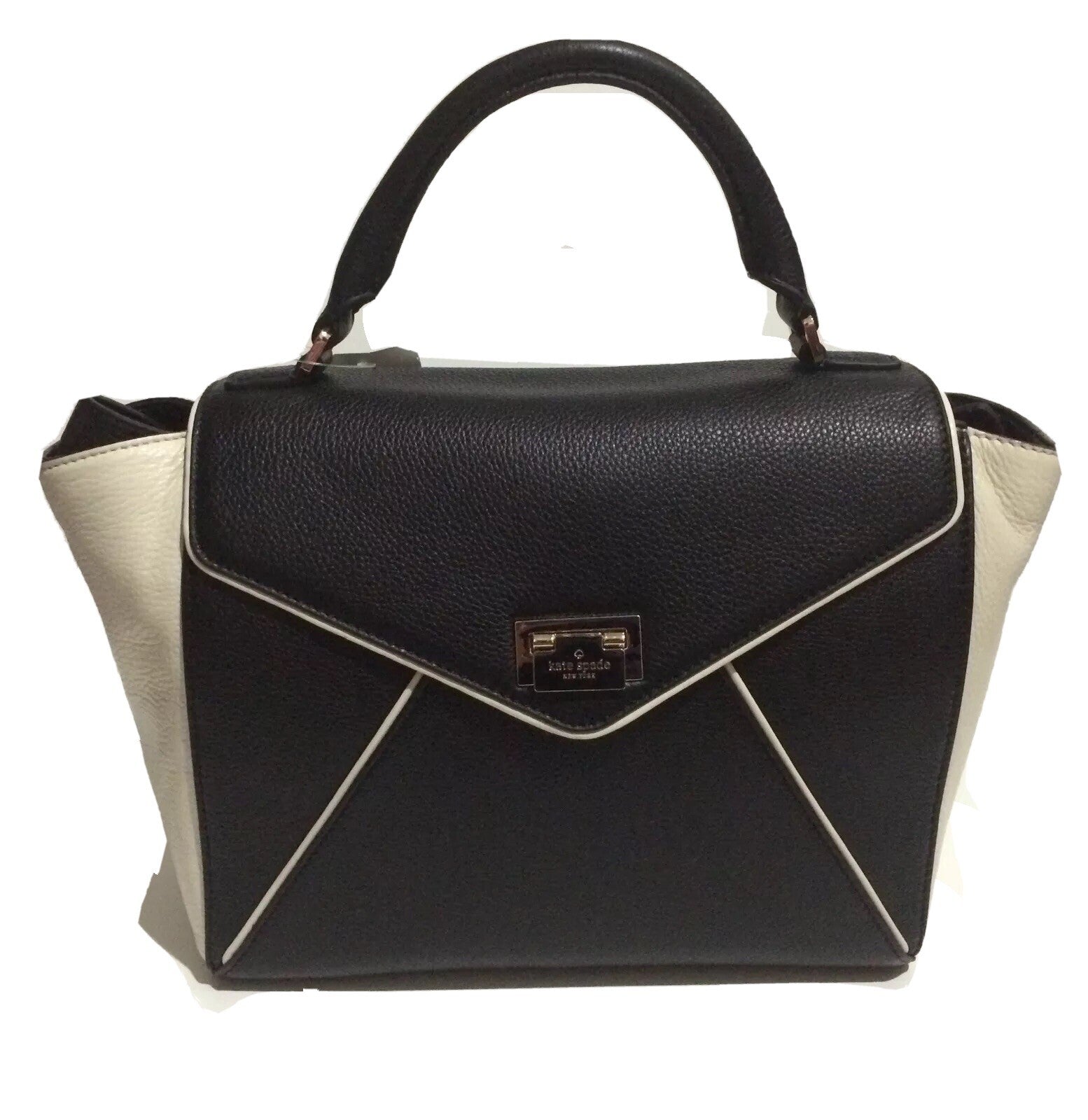 Kate Spade LAUREL WELLESLEY PLACE Blk/Porcelain Satchel Bag. WKRU3109 New W/tag1