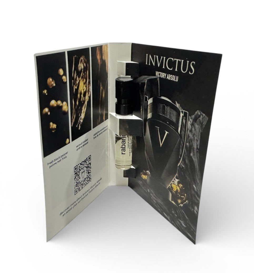 3X Rabanne Invictus Perfum Intense 1.5ml 0.05fl oz Carded SAMPLE  SPRAY VIAL1