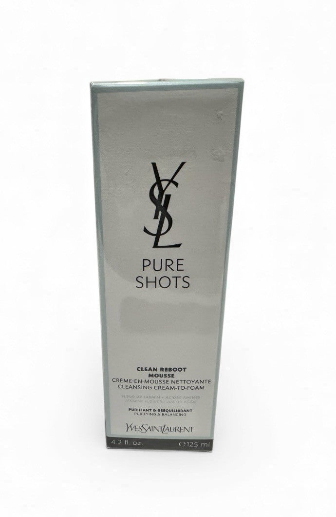 YSL Pure Shots Clean Reboot Mousse Cleanseing Cream To Foam 4.2oz Free Ship SEAL2