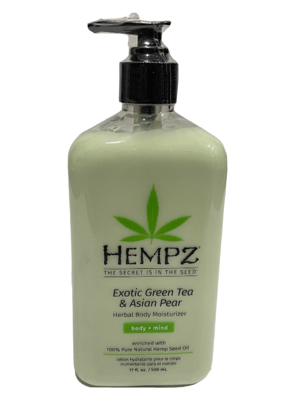 Hempz Exotic GREEN TEA AND ASIAN PEAR Herbal Body Moisturizer Lotion 17 oz. New0