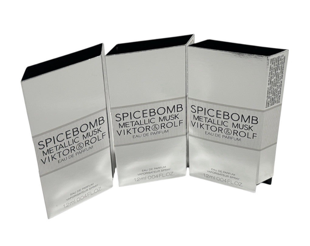 3  SPICE BOMB METALLIC MUSK by VIKTOR & ROLF EDP for Men Spray Sample 1.2 ml New0