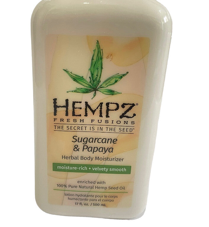 Hempz NEW Sugarcane & Papaya Fresh Fusion Body Moisturizer After Tan Lotion 17oz2