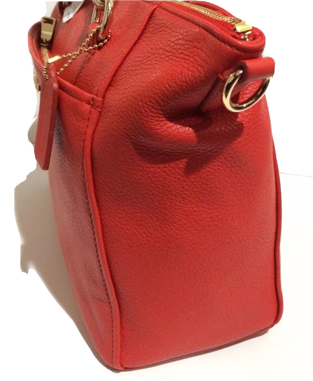 Coach COLETTE Pebbled Leather Satchel Crossbody CardinalRed Bag F34508 New W/Tag5