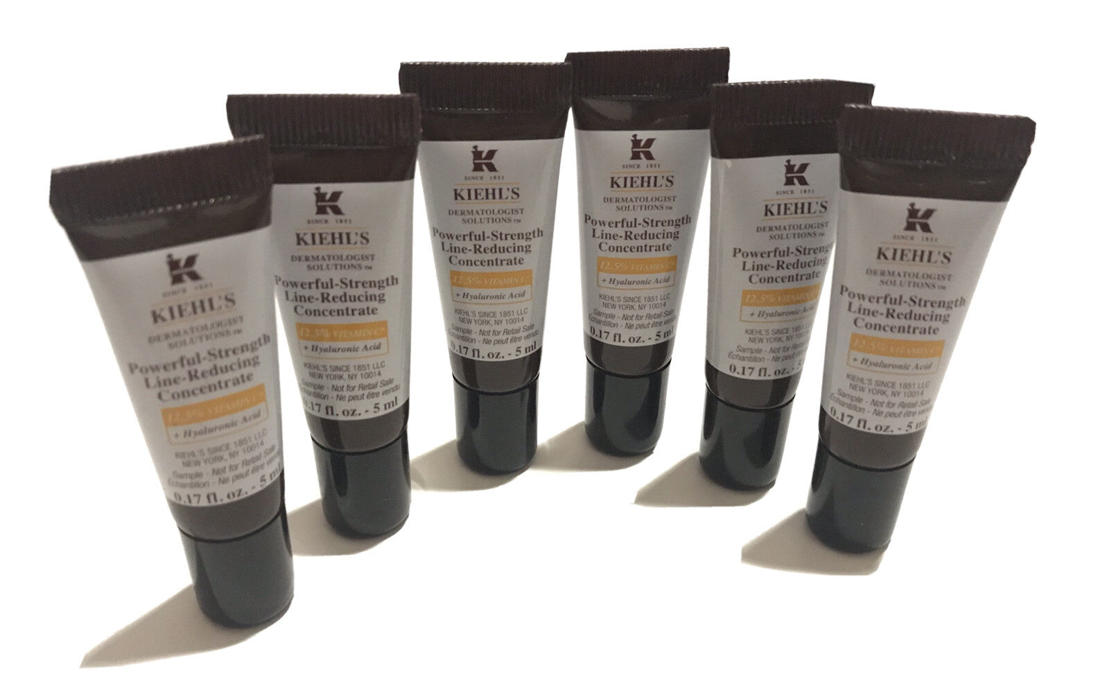 6X Kiehls Powerful Strength Line-Reducing Concentrate Travel Size 5mL/0.17oz New0