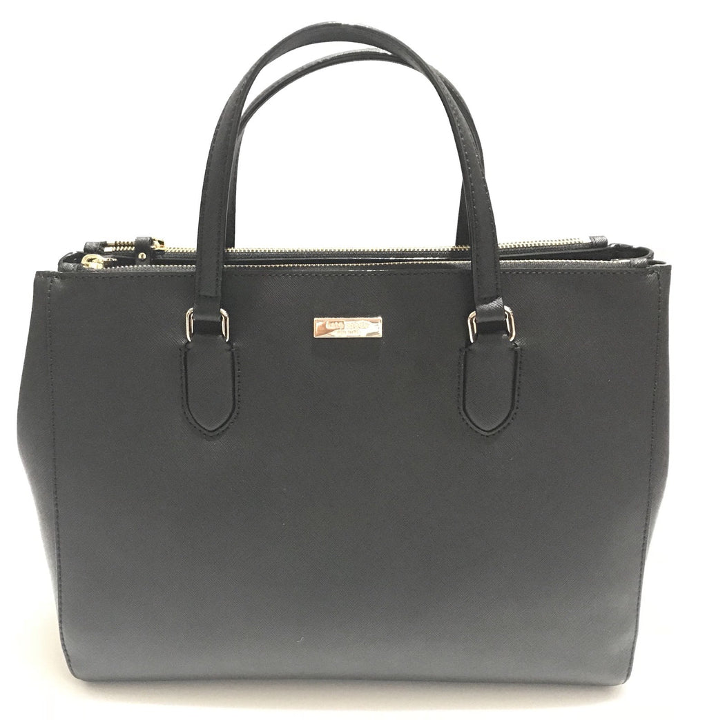 NWT Kate Spade Laurel Way Leighann Black Leather Satchel Bag WKRU40931