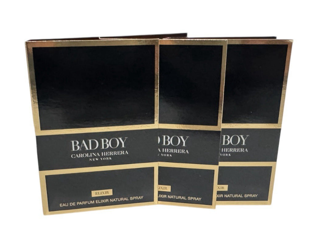 3 X Carolina Herrera Bad Boy Elixir eau de parfum Elixir spray sample 1.5ml Vial0