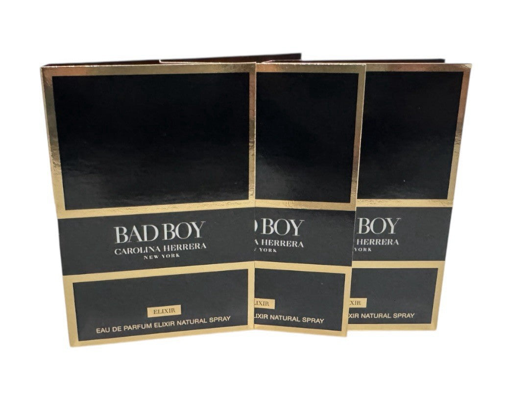 3 X Carolina Herrera Bad Boy Elixir eau de parfum Elixir spray sample 1.5ml Vial0