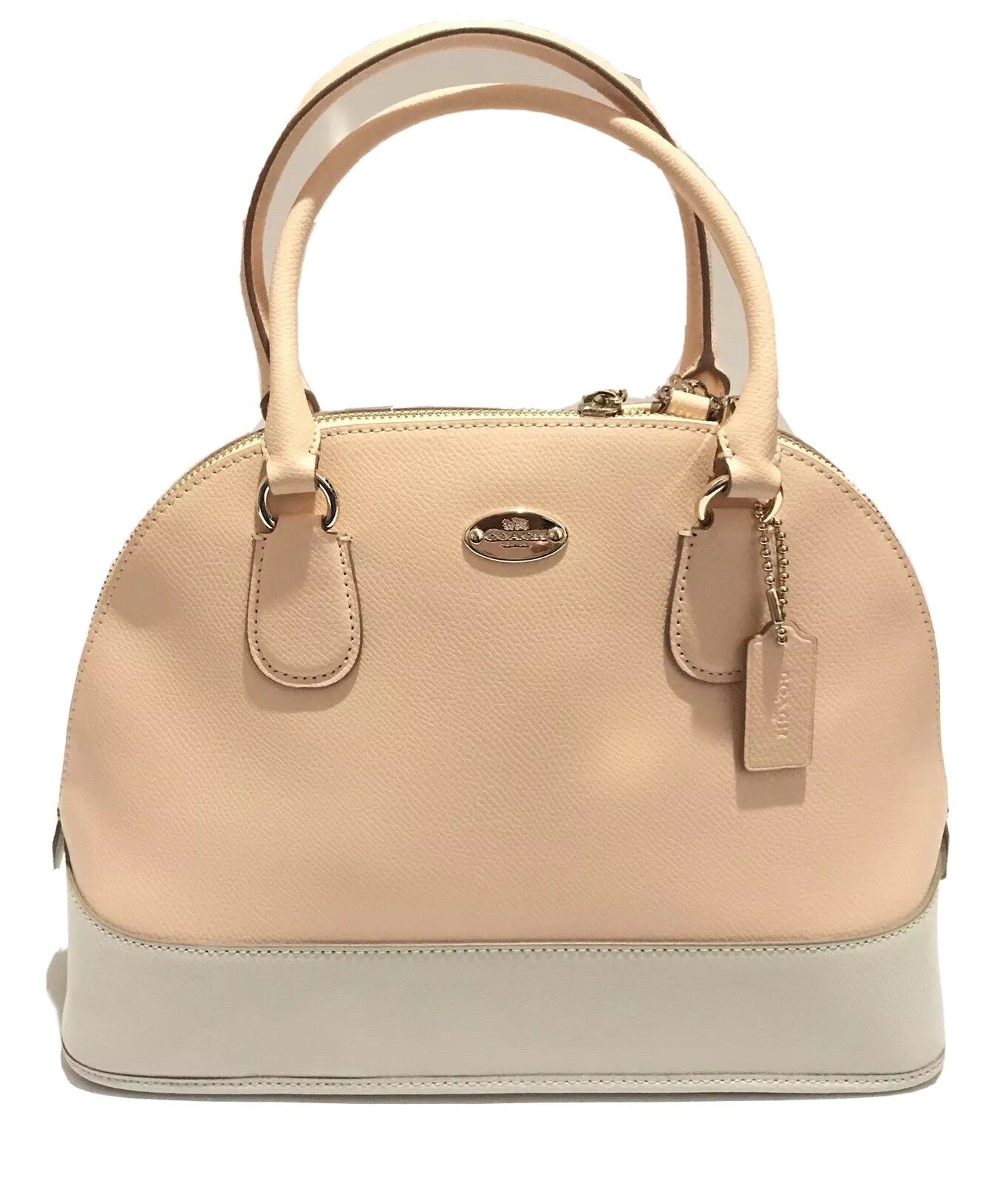 NWT Coach Crossgrain Cora Domed Satchel In Bicolor Leather Handbag F344910