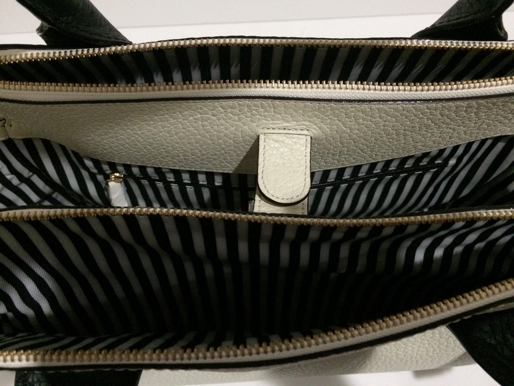 NWT Kate Spade Southport Avenue LYDIA Porcelin Blk Leather Satchel WKRU2720 Bag 7