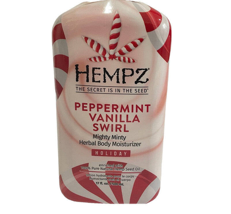 Hempz Peppermint Vanilla Swirl Herbal Body Moisturizer.  17oz New2