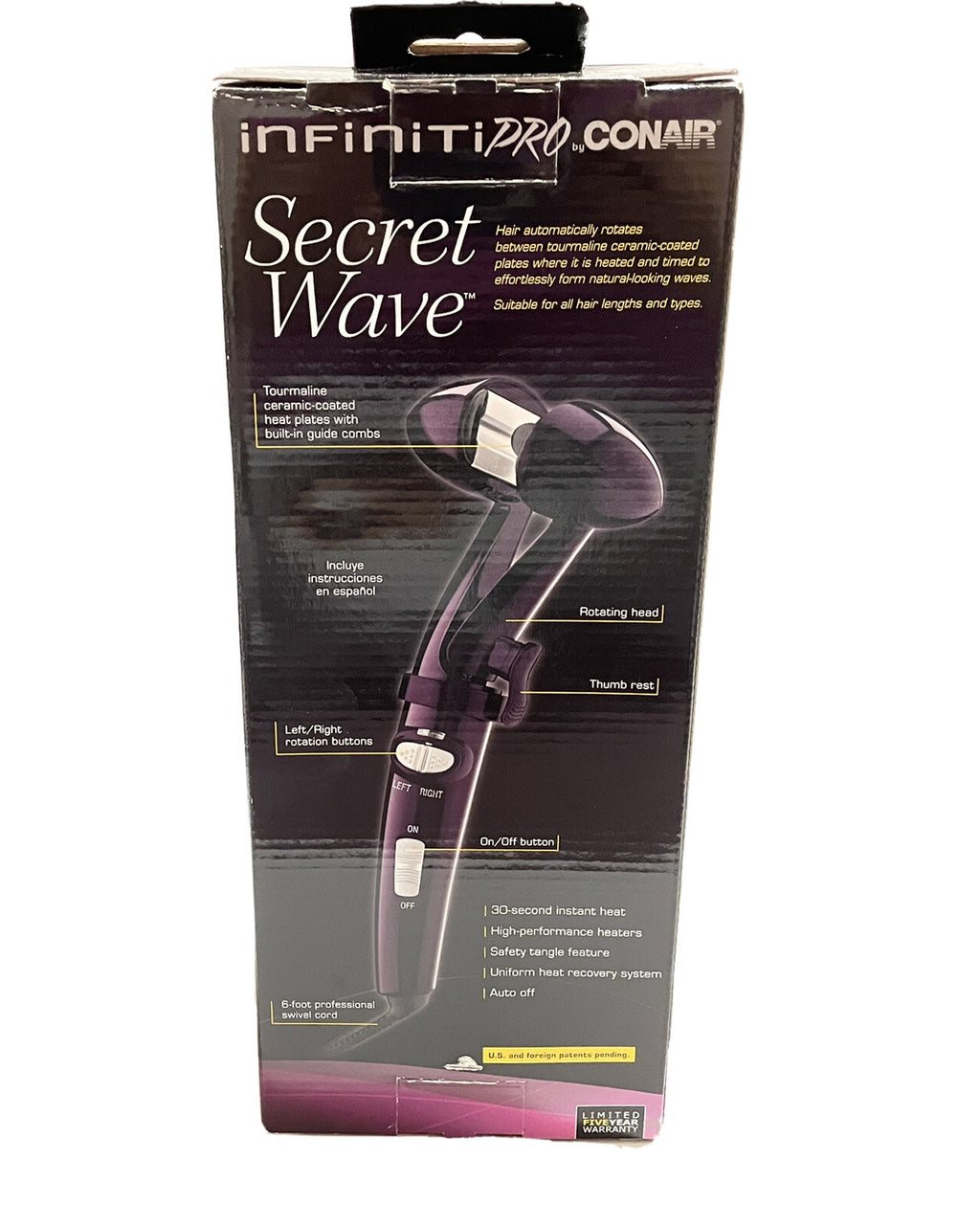 Conair InfinitiPro Secret Wave Hair Style Rotation Curling Iron - Purple2