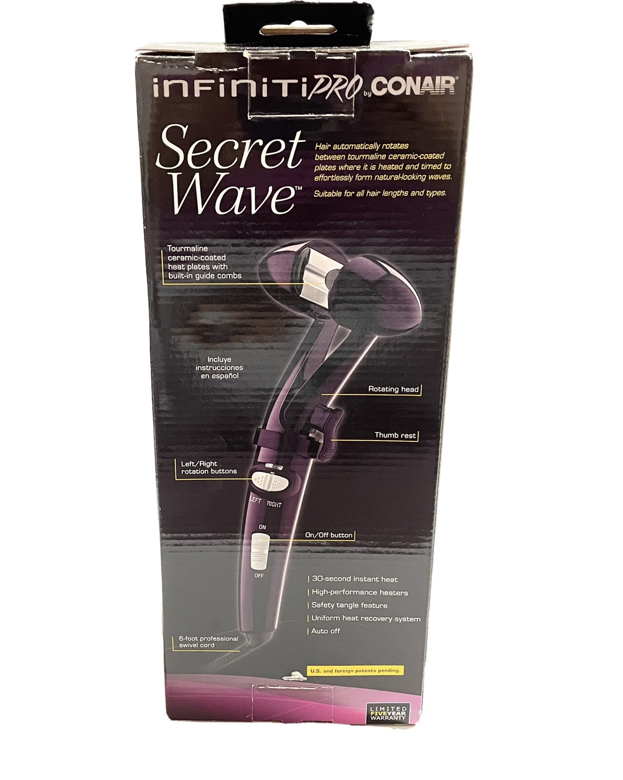 Conair InfinitiPro Secret Wave Hair Style Rotation Curling Iron - Purple2