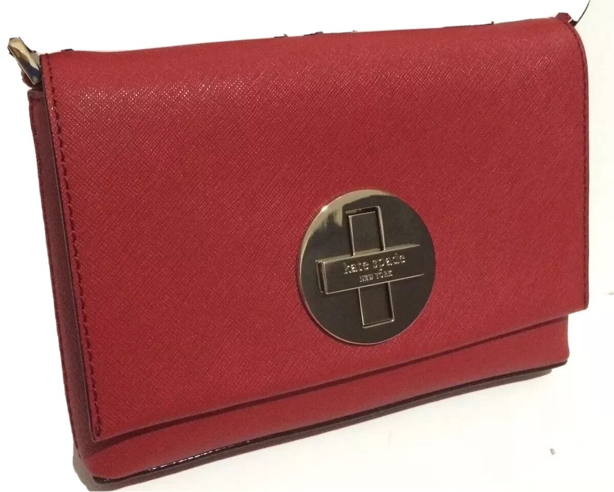 Kate Spade SALLY Newbury Lane Pillboxred Crossbody LeatherBag WKRU2256 New w/tag1