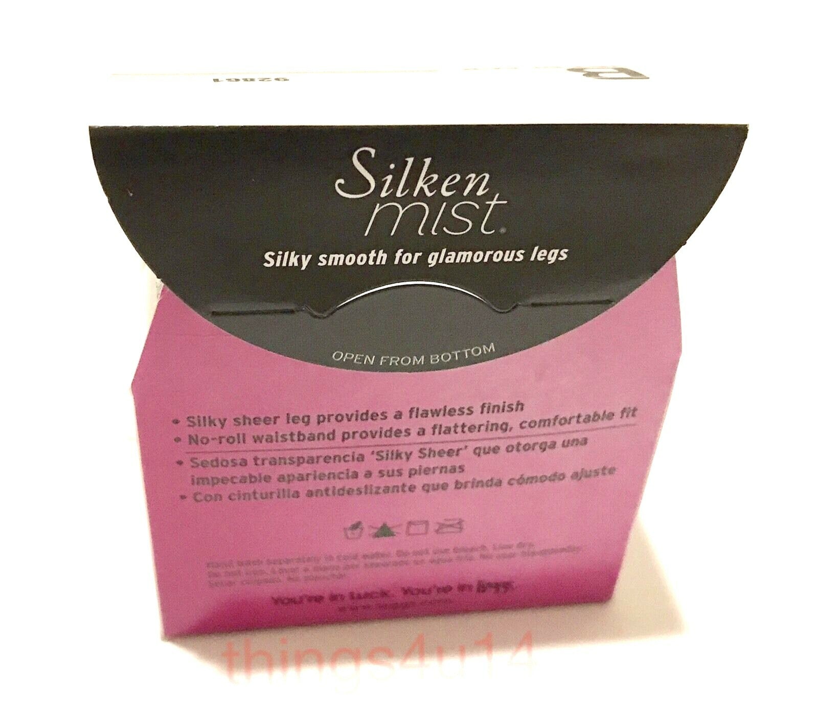 2 X Leggs Pantyhose Silken Mist Control Top Jet Black B No Roll Waistband  NIB2