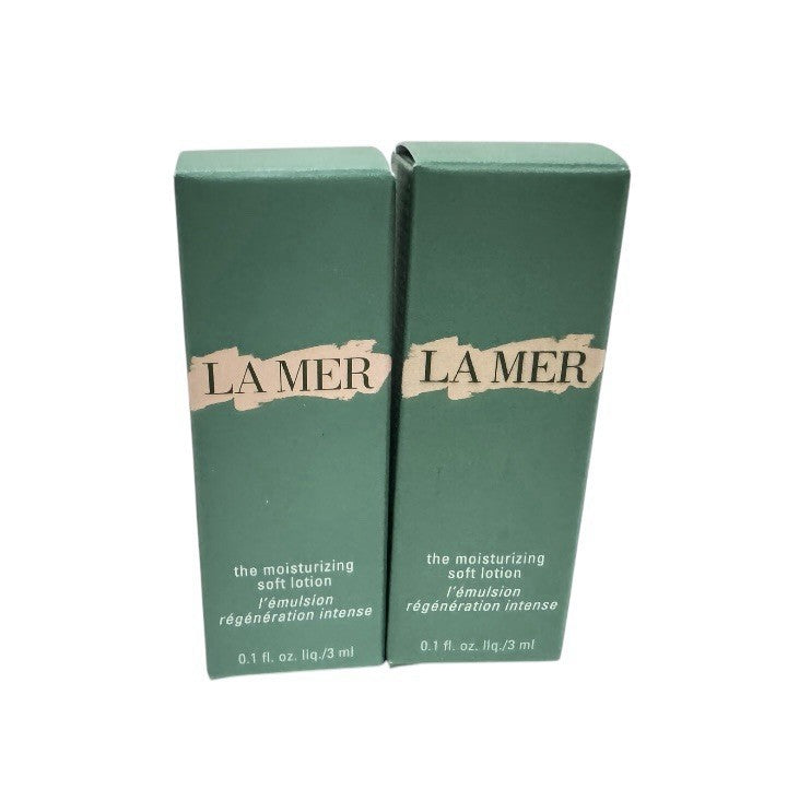 2X La Mer The Moisturizing Soft Lotion 0.1oz/3ml Each.  New In Box0
