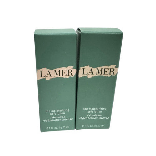 2X La Mer The Moisturizing Soft Lotion 0.1oz/3ml Each.  New In Box0