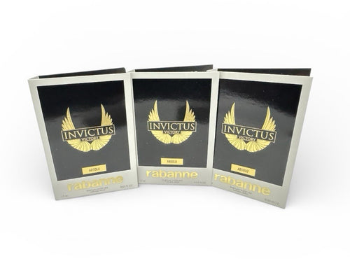 3X Rabanne Invictus Perfum Intense 1.5ml 0.05fl oz Carded SAMPLE  SPRAY VIAL0