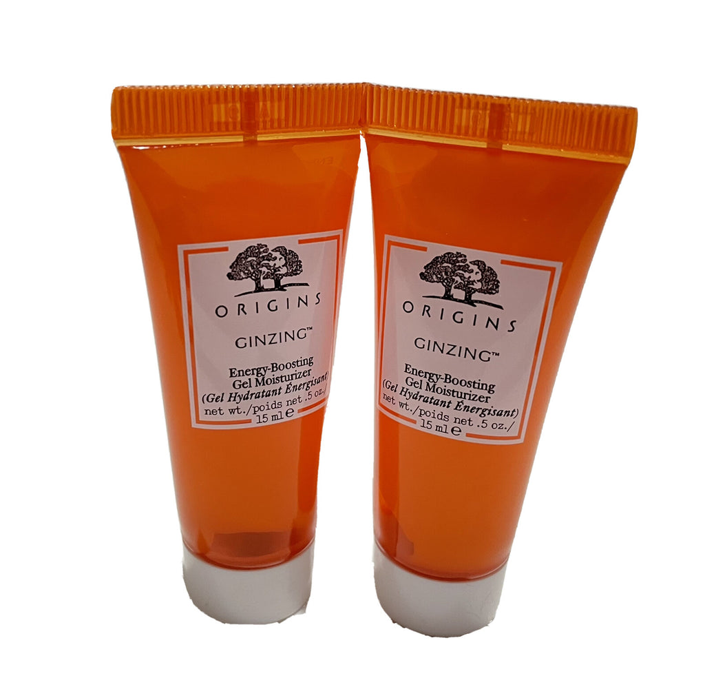 Lot Of 2 ORIGINS Ginzing Energy Boosting Gel Moisturizer 0.5oz/15ml Travel Size0