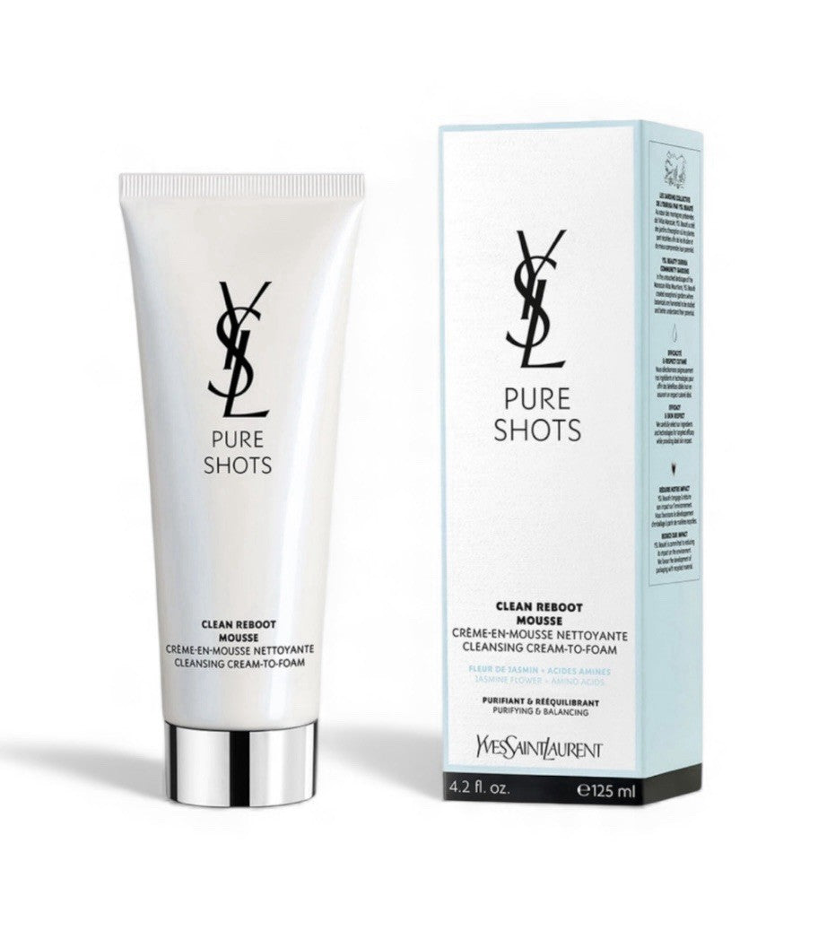 YSL Pure Shots Clean Reboot Mousse Cleanseing Cream To Foam 4.2oz Free Ship SEAL0