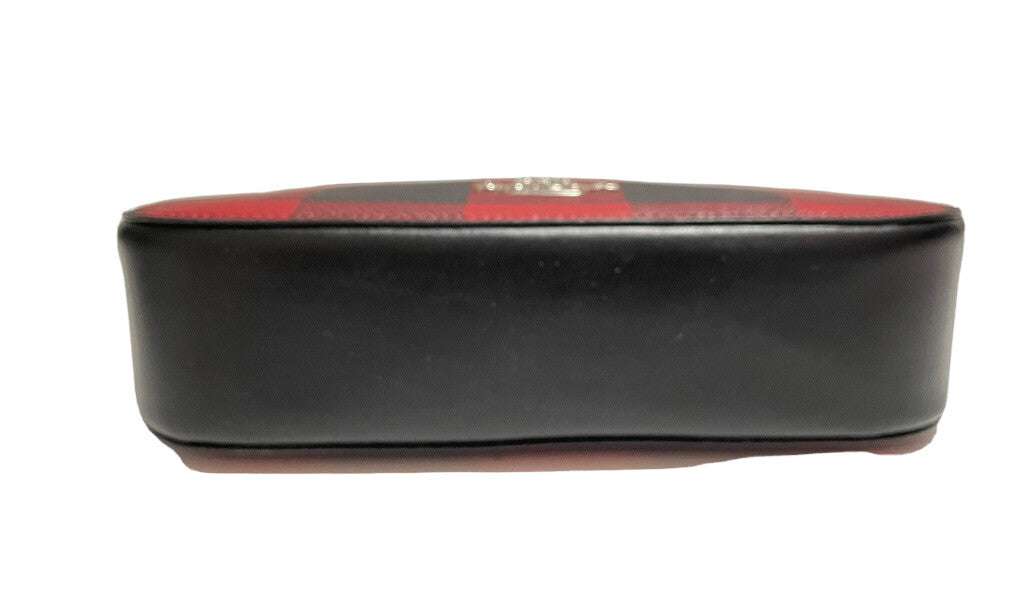 NWT COACH C6818 Jes Baguette With Buffalo Plaid Print Black 1941 Red Multi4