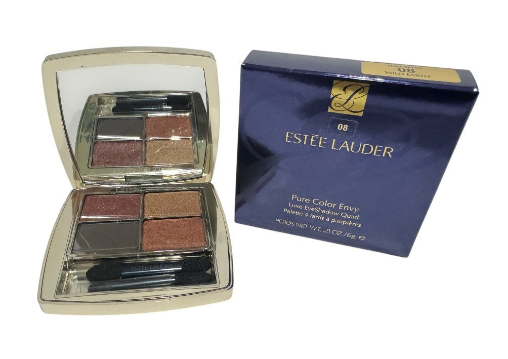 Estee Lauder Pure Color Envy Luxe Eye Shadow Quad, 08 Wild Earth, 0.21oz/6g, NIB0