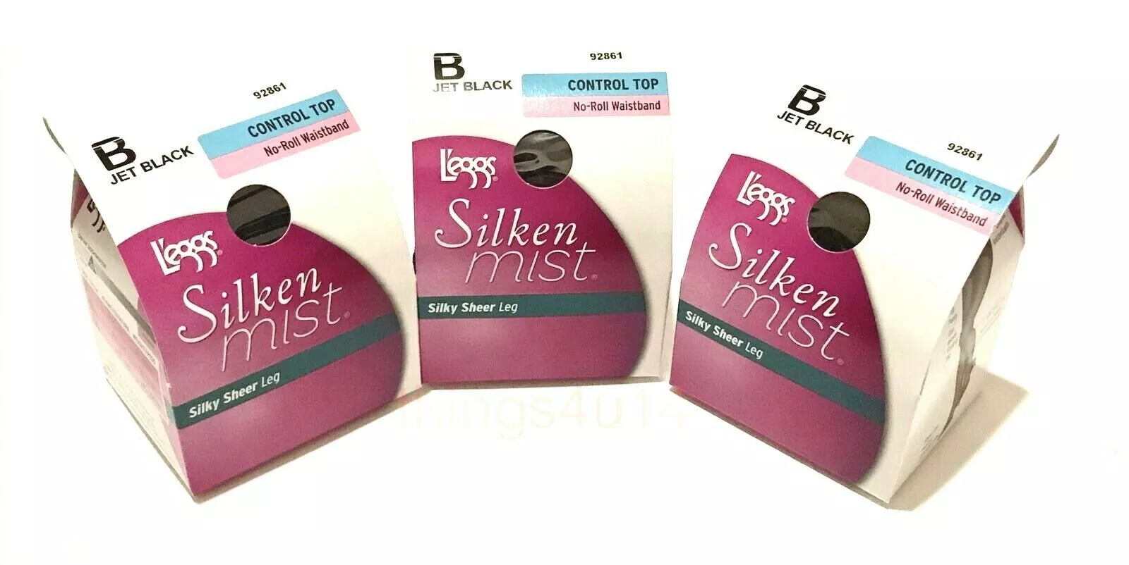Set of 3 L'eggs Silken Mist Control Top Pantyhose black Mist 20207 Size B  for sale online