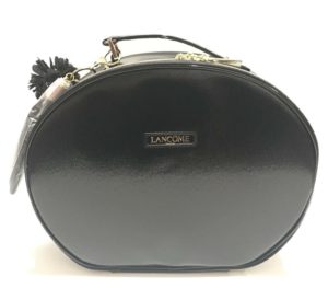 Lancome Black Faux Leather Cosmetic Bag. New