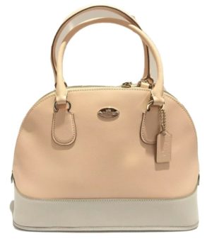 NWT Coach Crossgrain Cora Domed Satchel In Bicolor Leather Handbag F34491